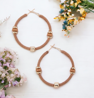 Zephyr Corded Gold Hoop Earrings