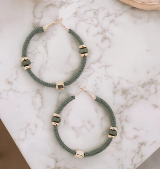 Zephyr Corded Gold Hoop Earrings