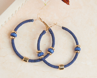 Zephyr Corded Gold Hoop Earrings