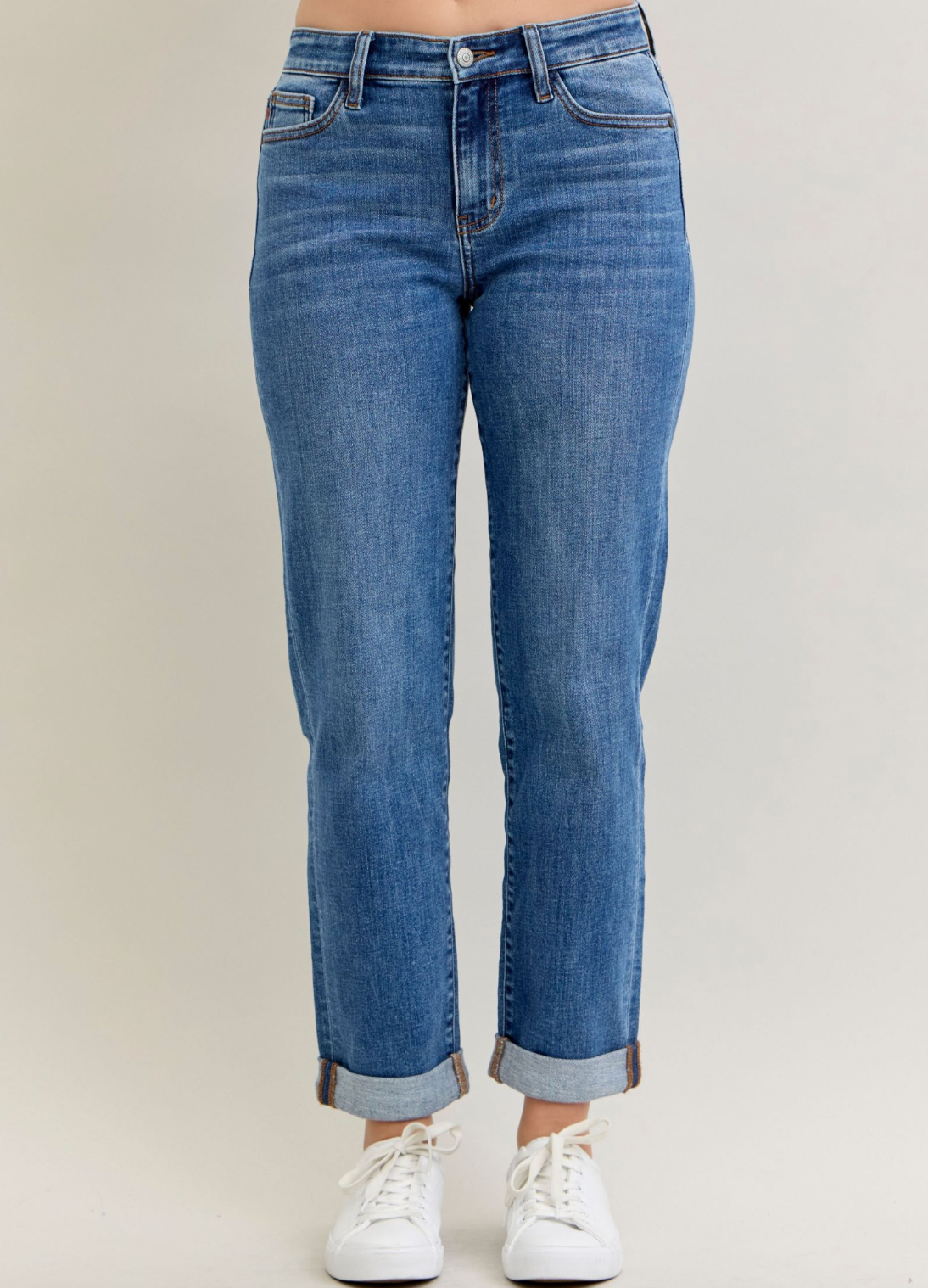 Judy Blue Mid Rise Callie Cuff Jeans