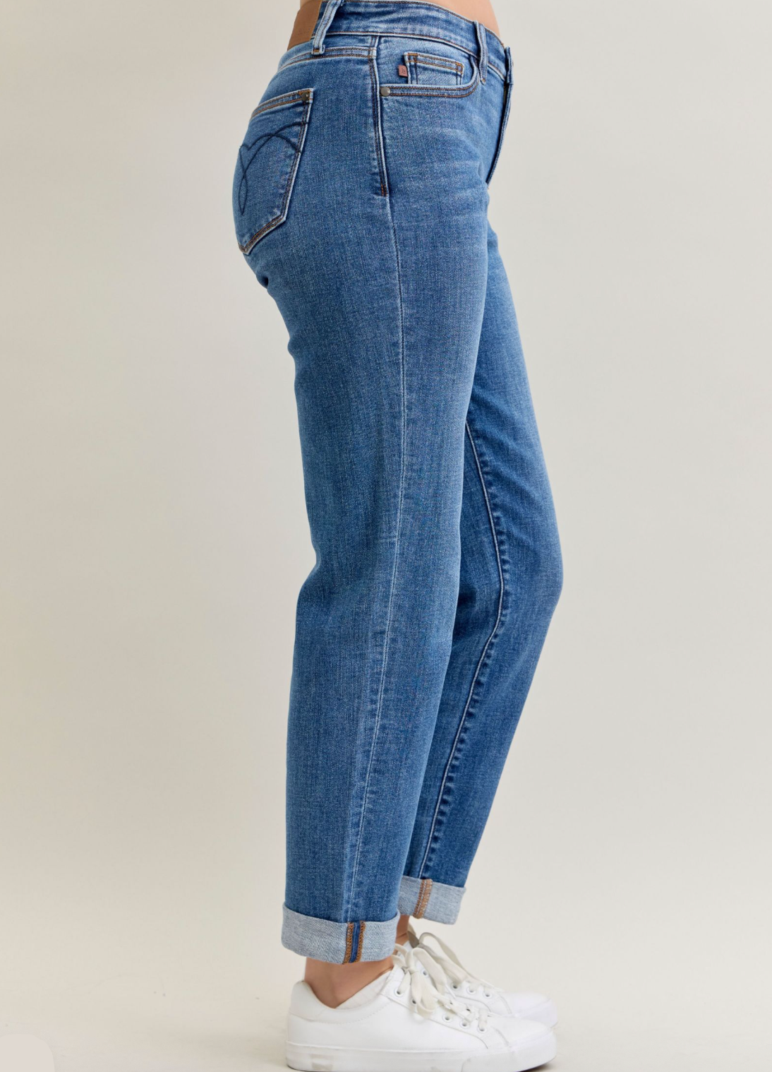 Judy Blue Mid Rise Callie Cuff Jeans