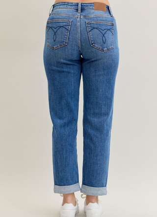 Judy Blue Mid Rise Callie Cuff Jeans