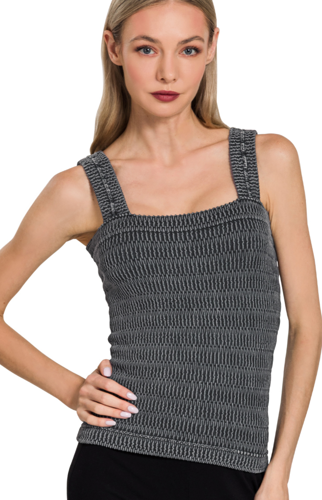 Seamless Winkle Stone Washed Tank