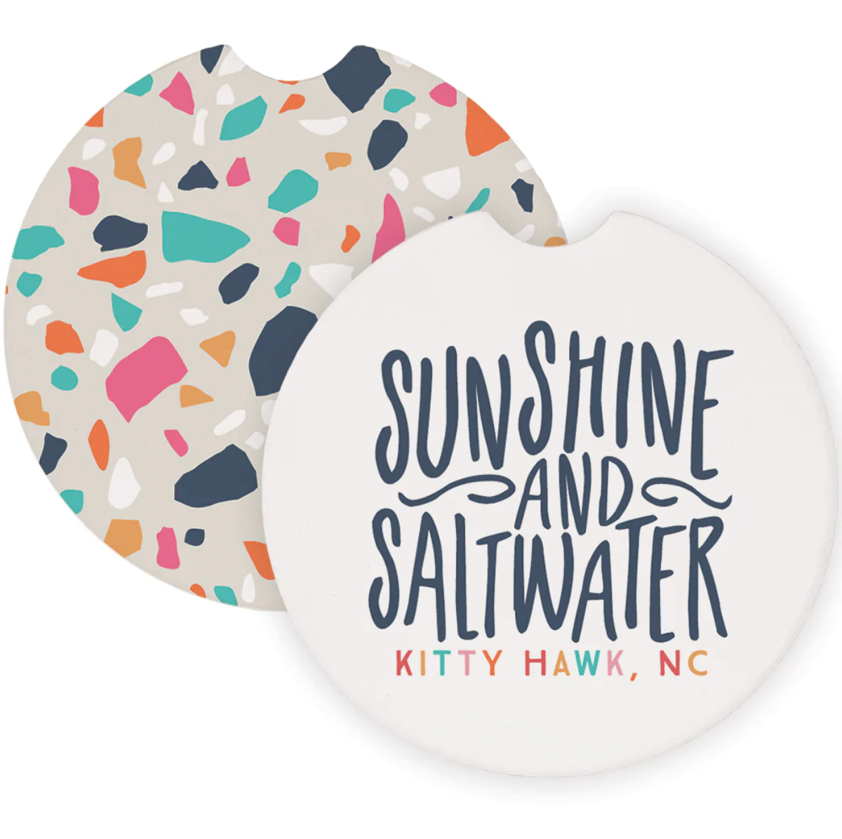 Sun & Saltwater Terrazzo Car Coaster Set
