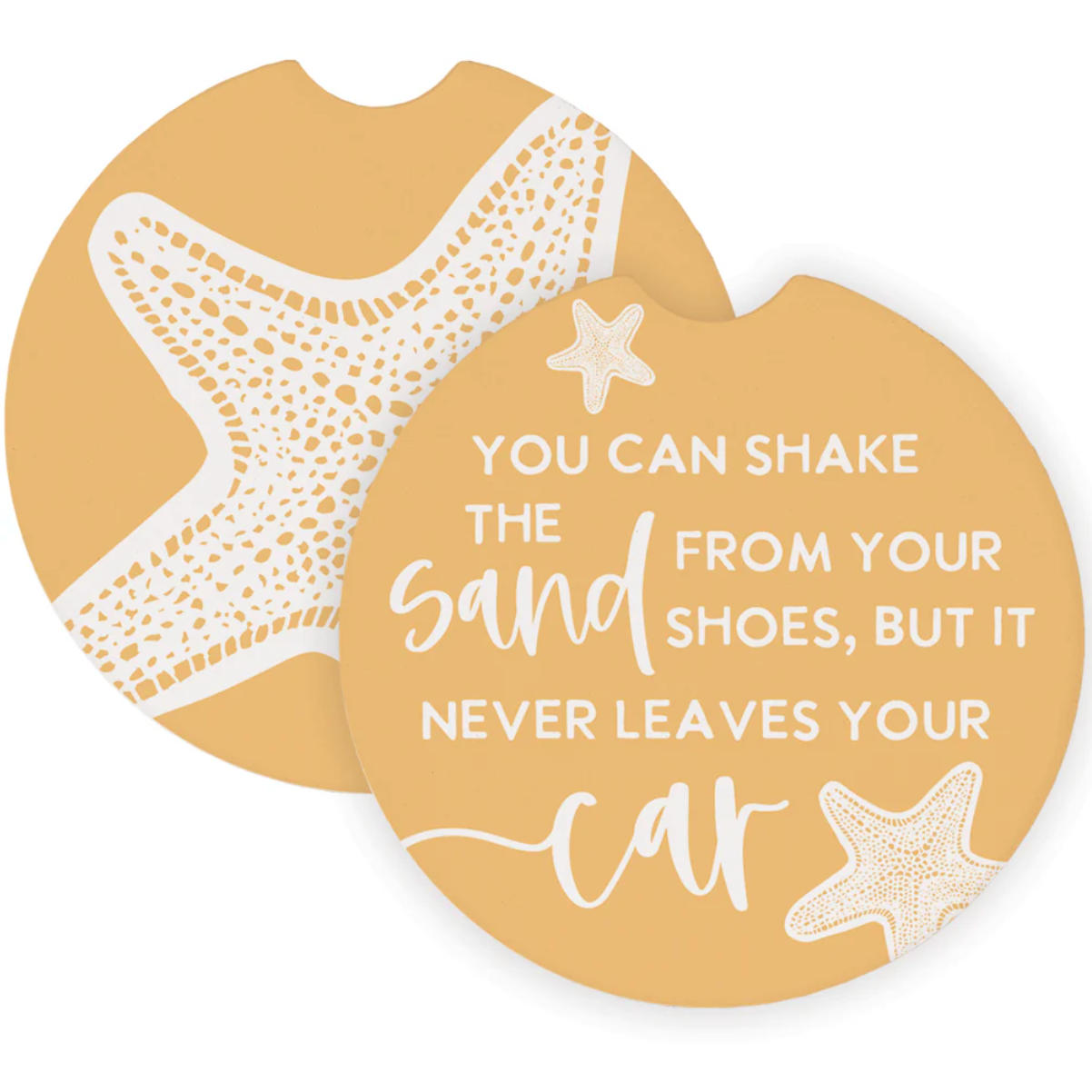 Shake Sand Starfish Car Coaster Set