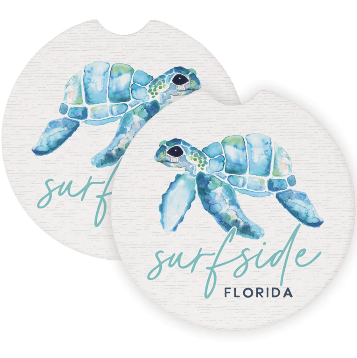 Watercolor Turtle Car Coaster Set