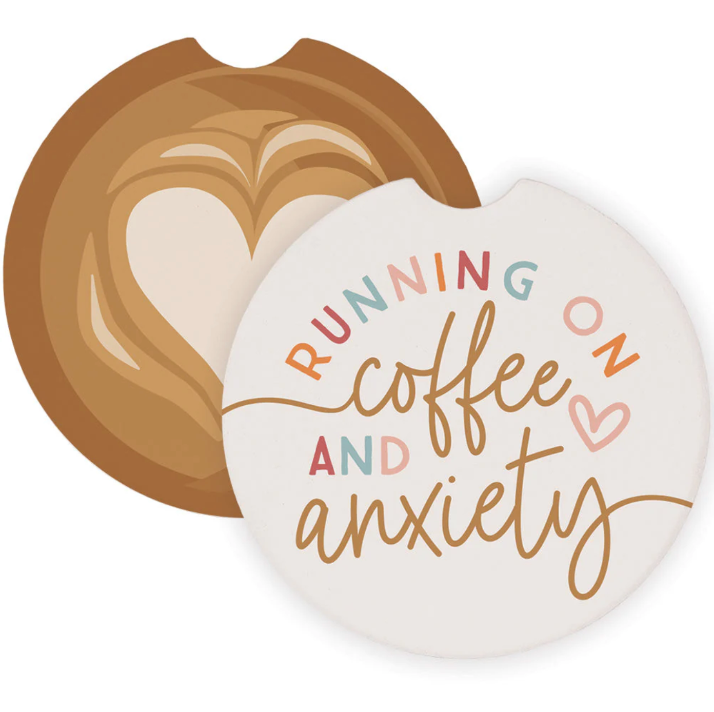 Coffee & Anxiety Car Coaster Set