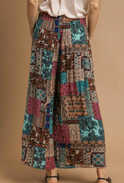 Umgee Patchwork Paisley Pants