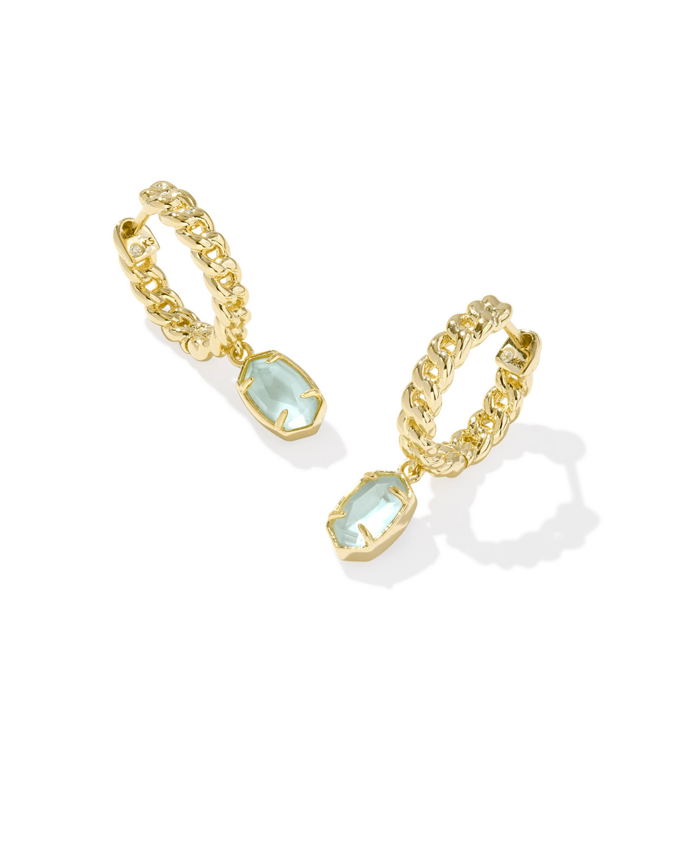 Emilie Huggie Earrings In Light Blue Illusion