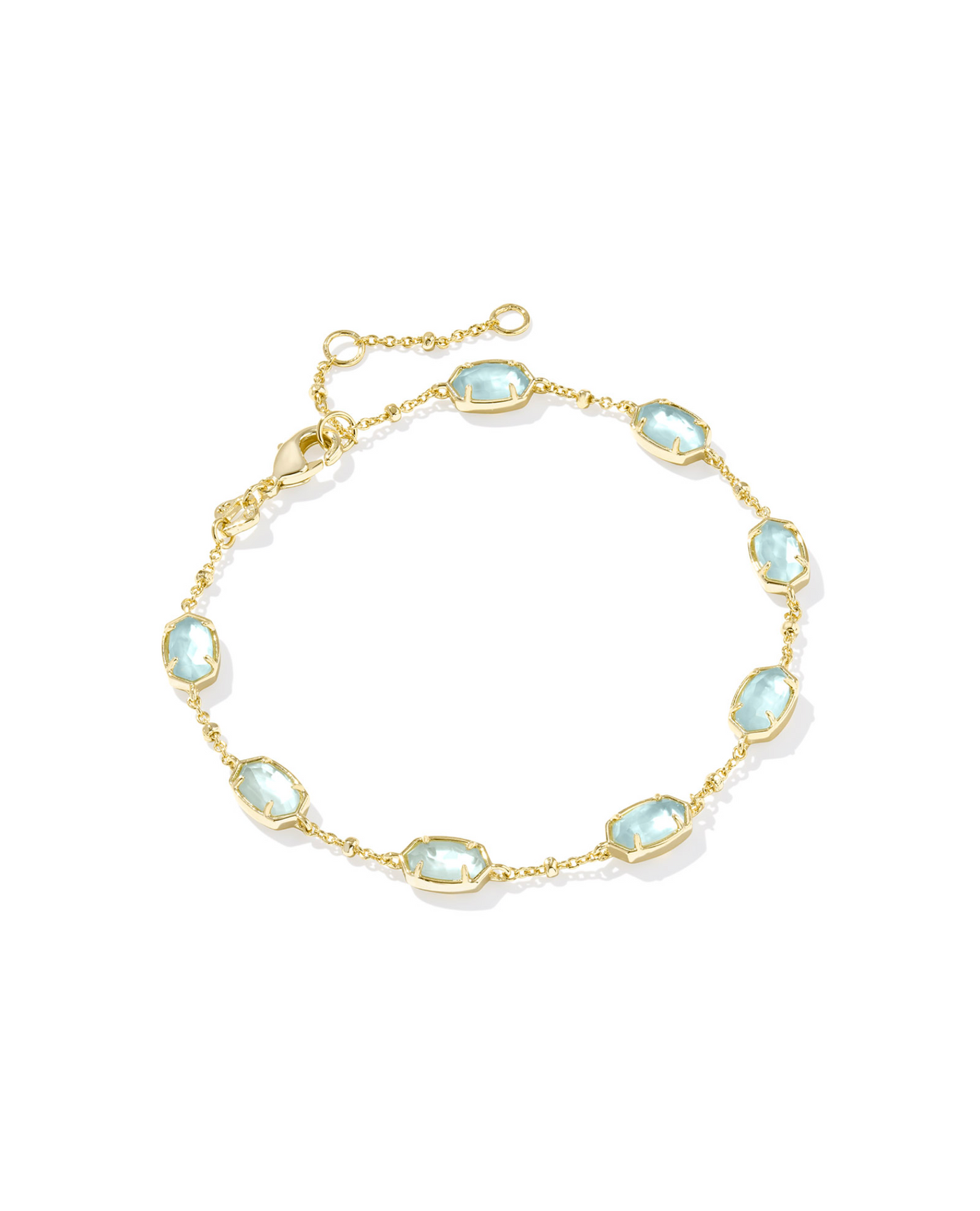 Emilie Gold Chain Bracelet in Light Blue Illusion
