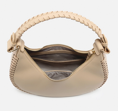 Aria Whipstitch Crescent Shoulder Bag