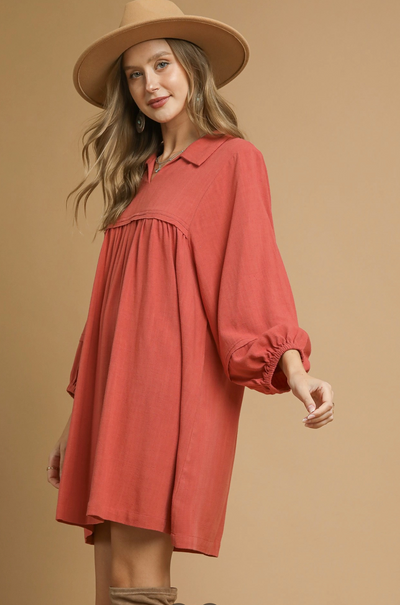 Umgee Layla Linen Babydoll Dress