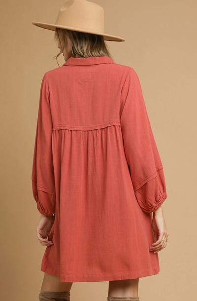 Umgee Layla Linen Babydoll Dress