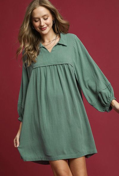 Umgee Layla Linen Babydoll Dress