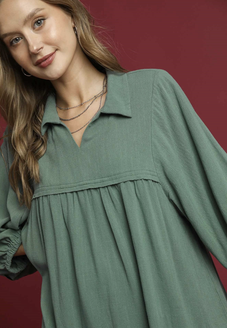 Umgee Layla Linen Babydoll Dress