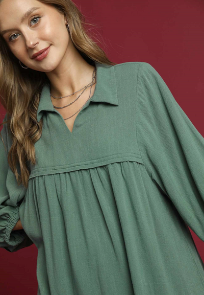 Umgee Layla Linen Babydoll Dress