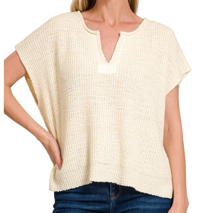 Sarah Slit Neck Pullover