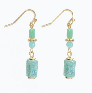 Periwinkle Gold with Amazonite Earrings