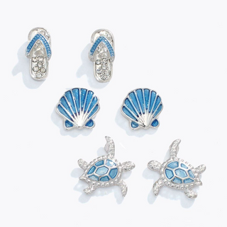 Ocean Blue Beach Trio Earrings