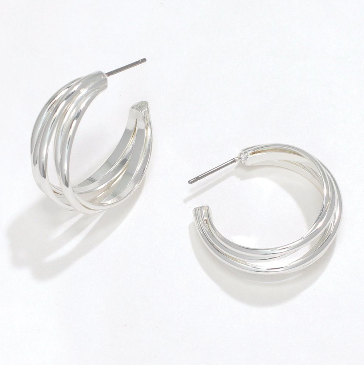 Multi Strand Silver Hoops