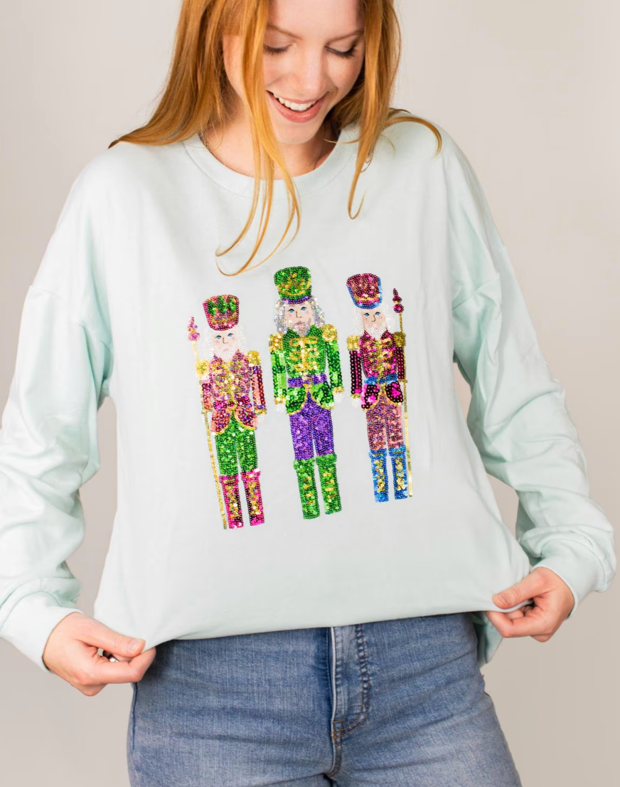 Candy Nutcracker Sequin Sweatshirt