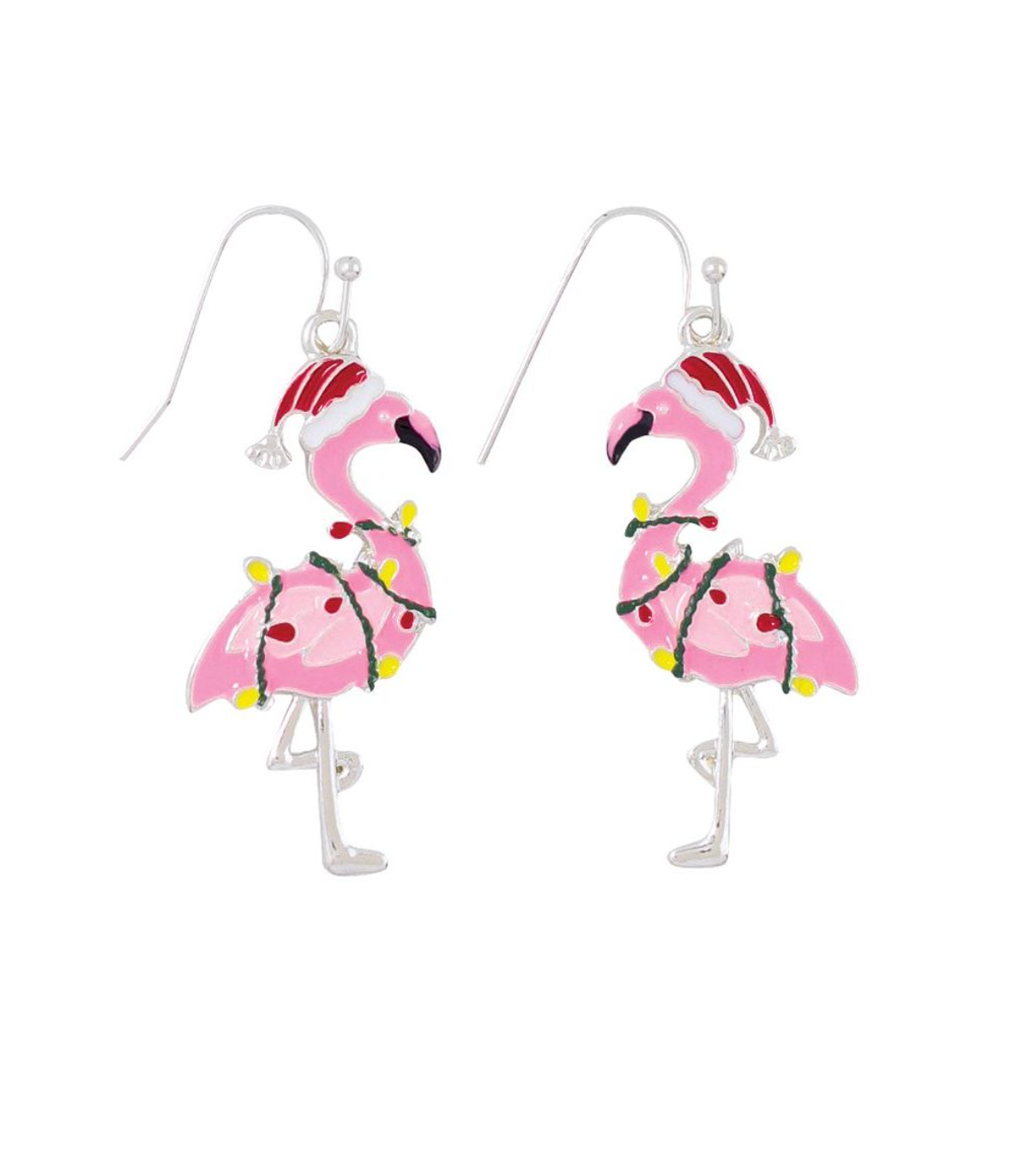 Periwinkle Festive Flamingos Earrings