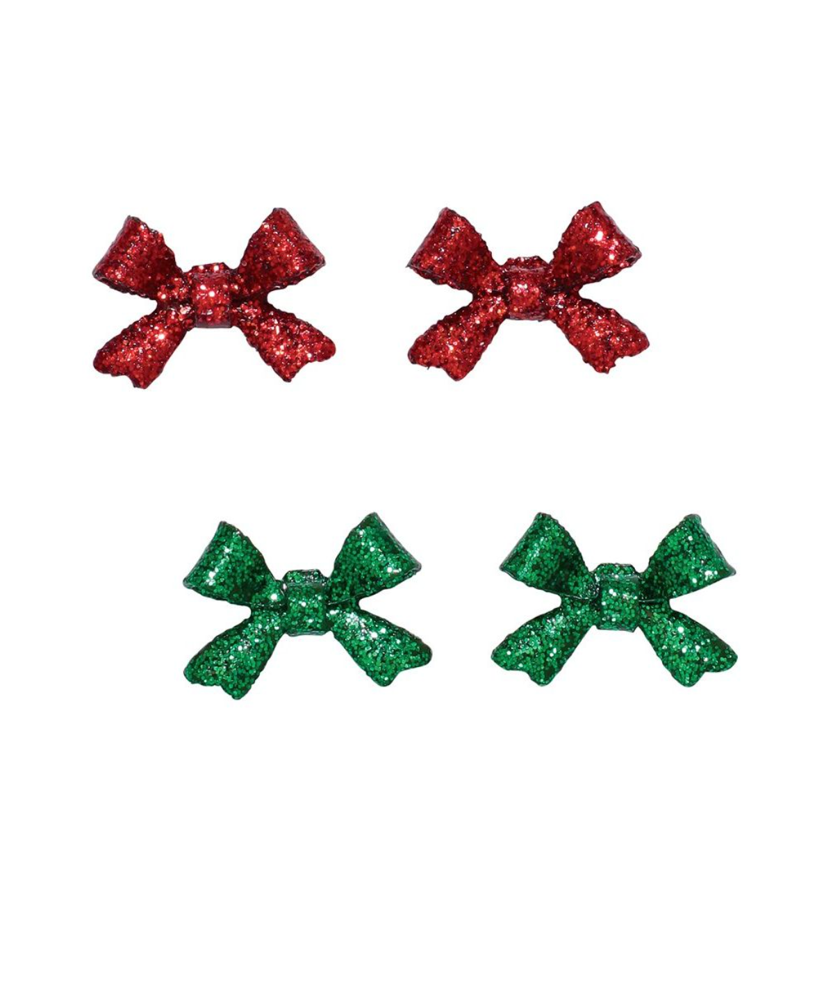 Periwinkle Glitter Bow Stud Set