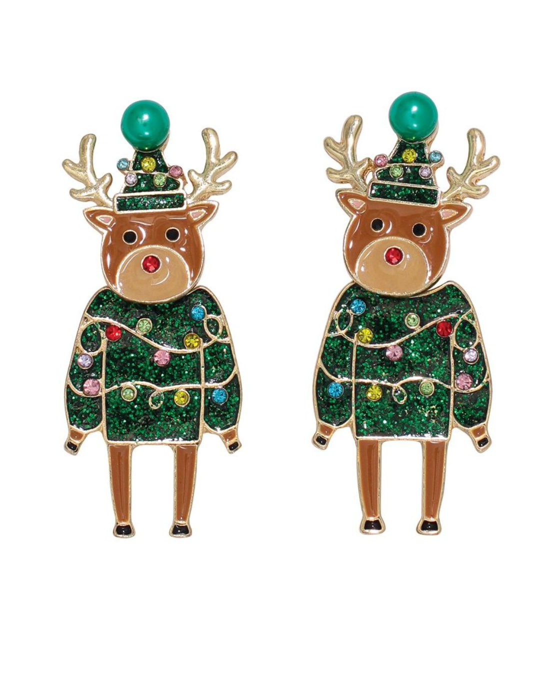 Periwinkle Festive Reindeer Earrings