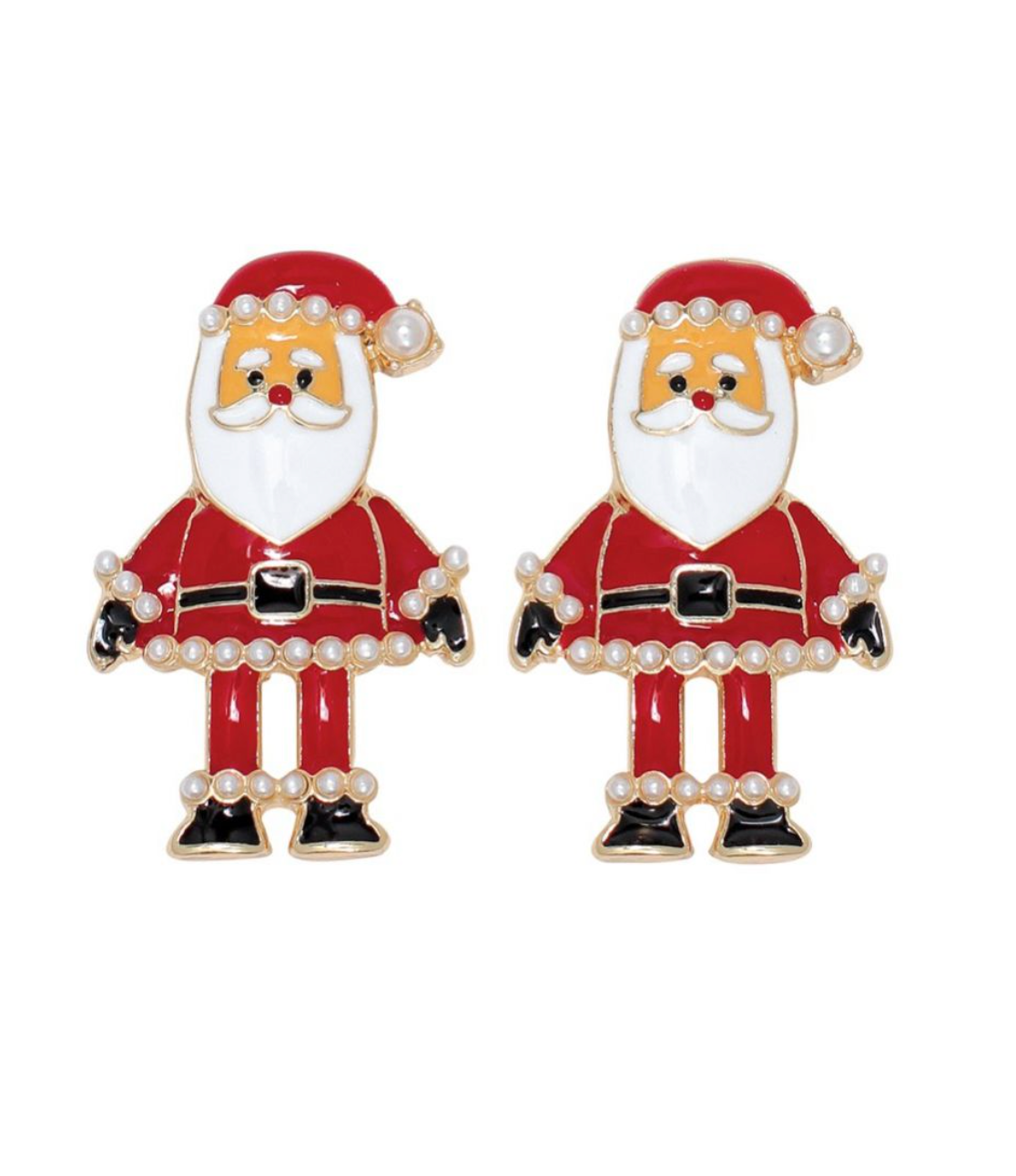 Periwinkle Swinging Santa Stud Earrings