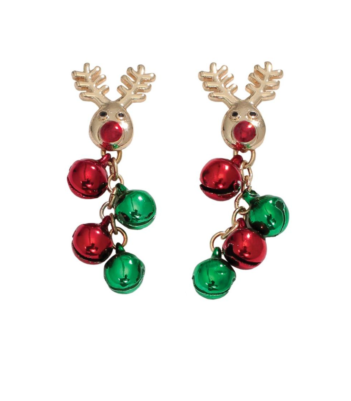 Periwinkle Jingling Rudolph Earrings