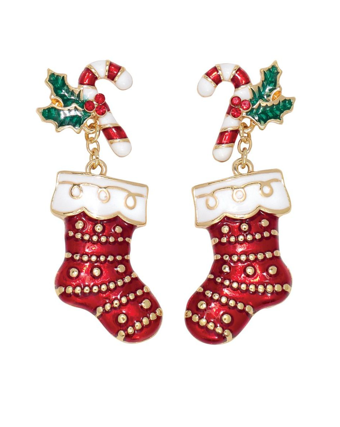 Periwinkle Christmas Stocking Earrings