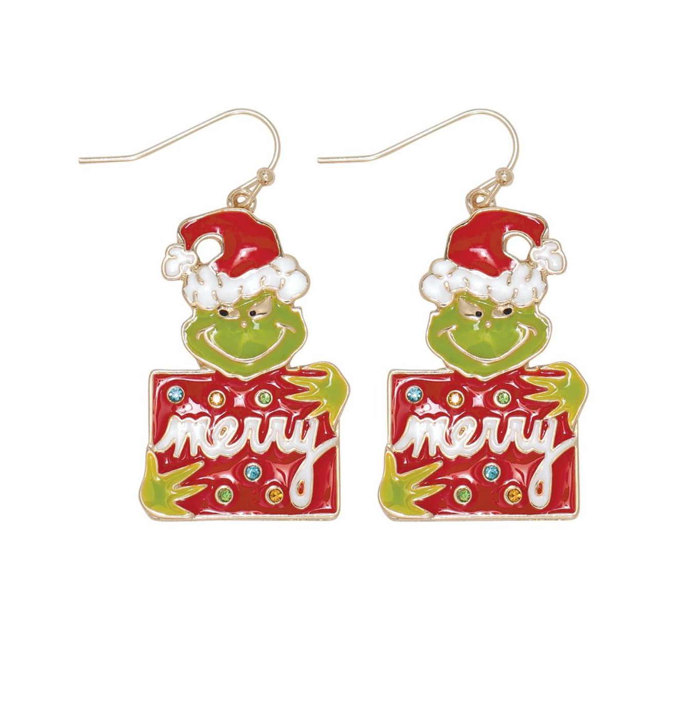 Periwinkle Grinchy Christmas Earrings