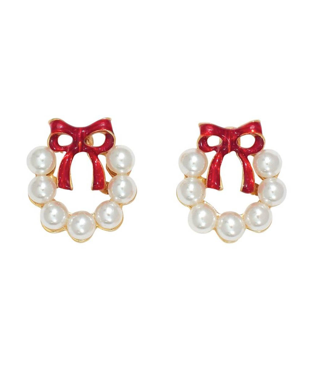 Periwinkle Pearly Wreaths Stud Earrings