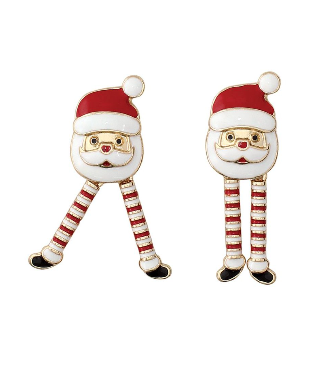 Periwinkle Dancing Santas Earrings