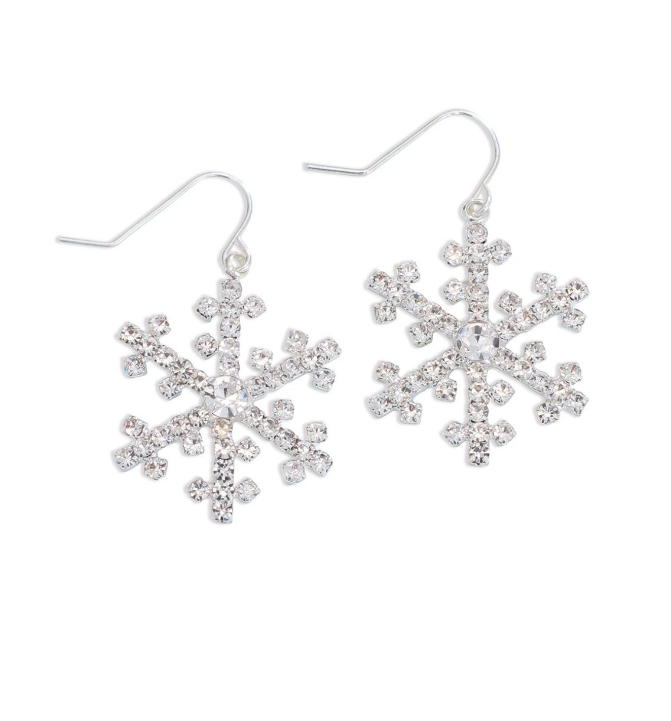 Periwinkle Crystal Snowflake Earrings