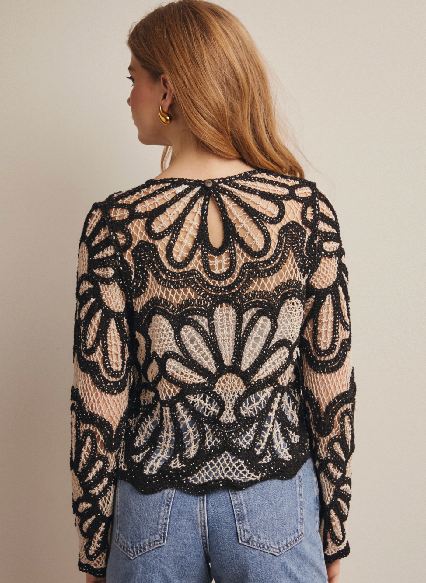 Crochet Floral Pattern Sweater