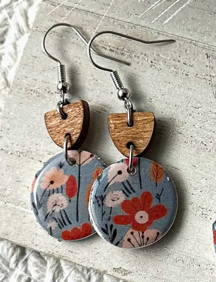 Boho Floral Polymer Clay Earrings