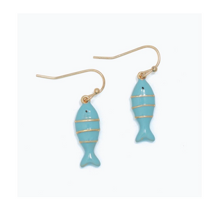 Baby Blue Fish Earrings