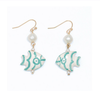 Fish & Pearl Earrings