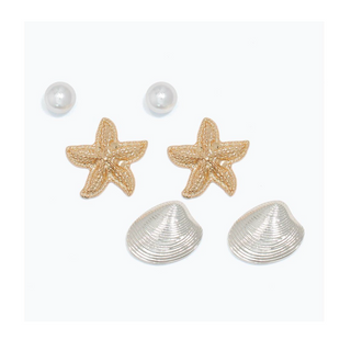Mixed Metal Trio Stud Set