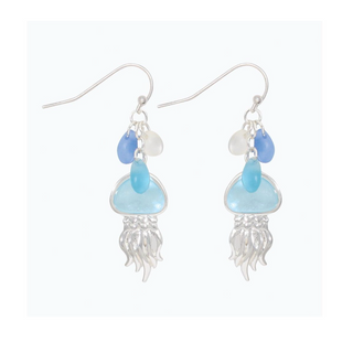 Seaglass Jellyfish Earrings