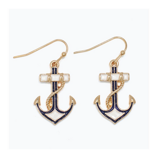 Enamel Anchor Earrings