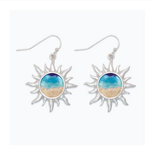 Silver Sun Beach Earrings