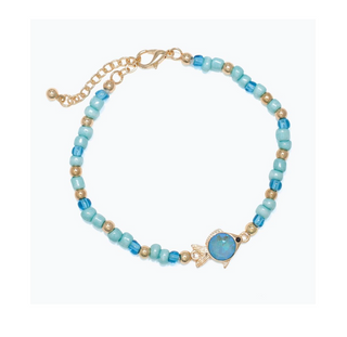 Aqua Seed Bead Bracelet