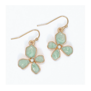 Mint Flower Earrings