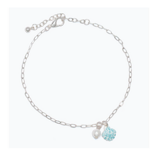 Aqua Shell Link Anklet