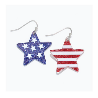 Periwinkle Patriotic Glitter Stars