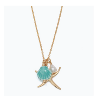 Periwinkle Ceramic Shell & Charm Necklace