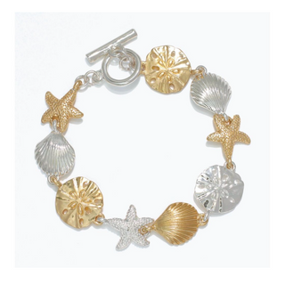 Periwinkle 2-Tone Linked Sea Life Bracelet