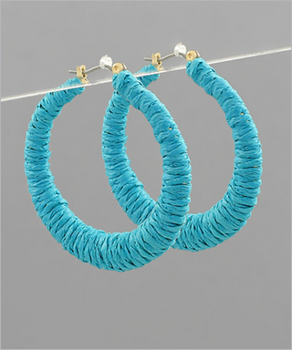 Raffia Wrapped Hoops